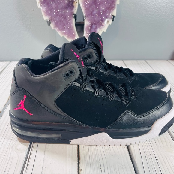 Nike Air Jordan Flight Origin 2 GS ~ Hyper Pink & Black Sneakers | Size 6.5 Y - Picture 1 of 12